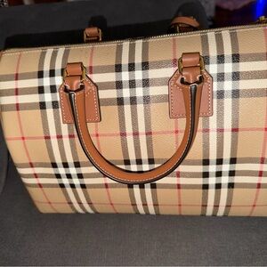 Burberry Beige Plaid Crossbody Bag